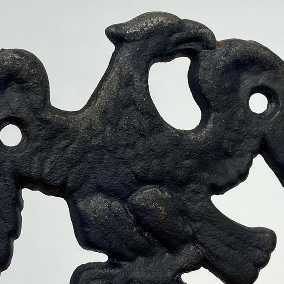 Federal Style Black Cast Iron Flying Eagle Towel Robe Hat Coat Keys‎ Hook JM172 - Picture 5 of 10